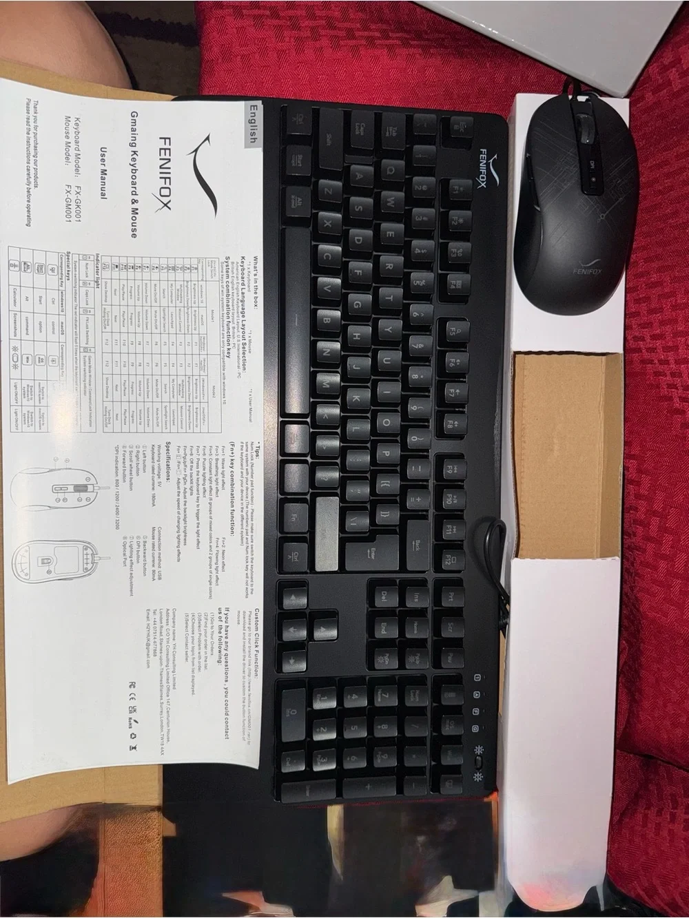 Black Wired Gaming Keyboard and Mouse Combo